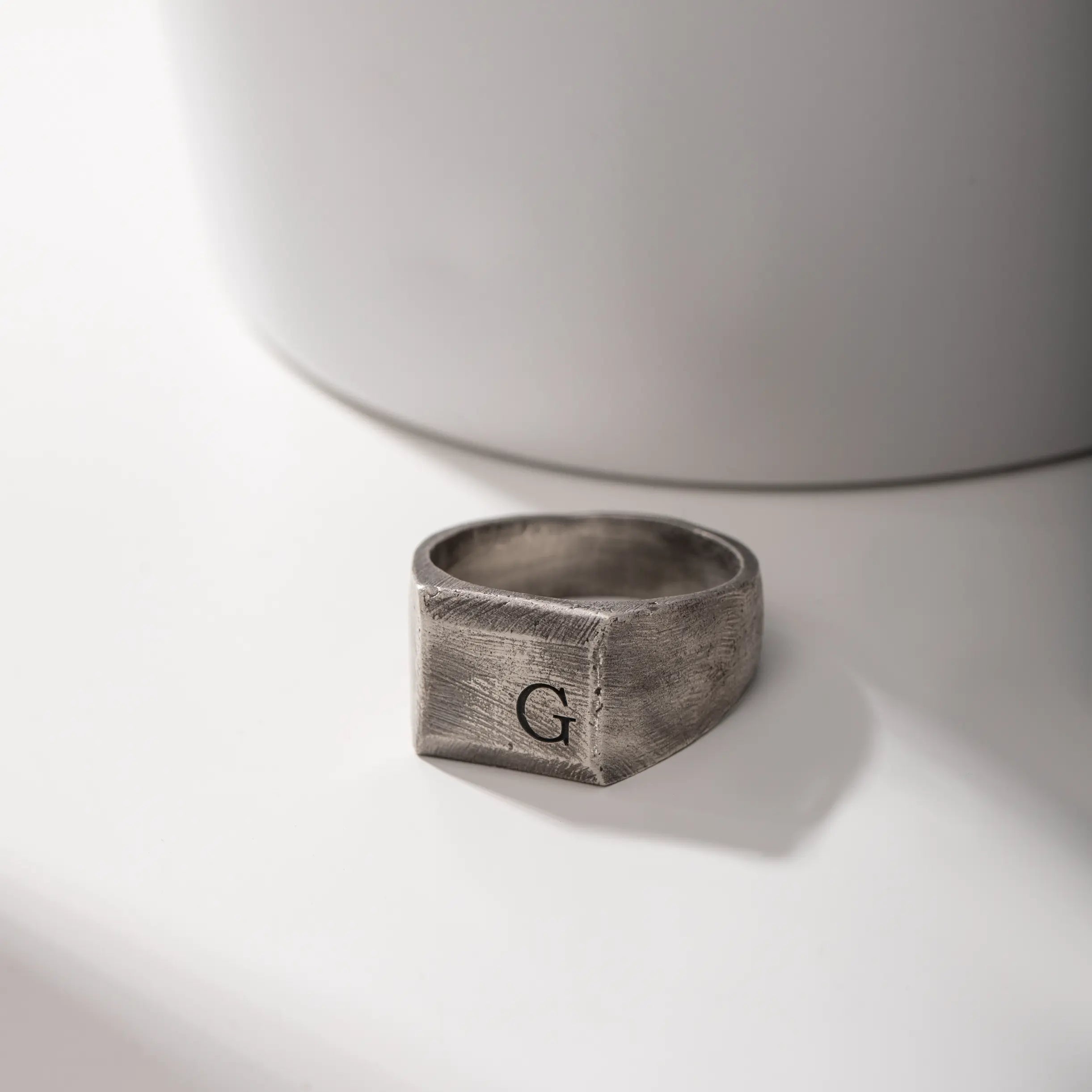 Flat Top Ring Oxidized Silver 925