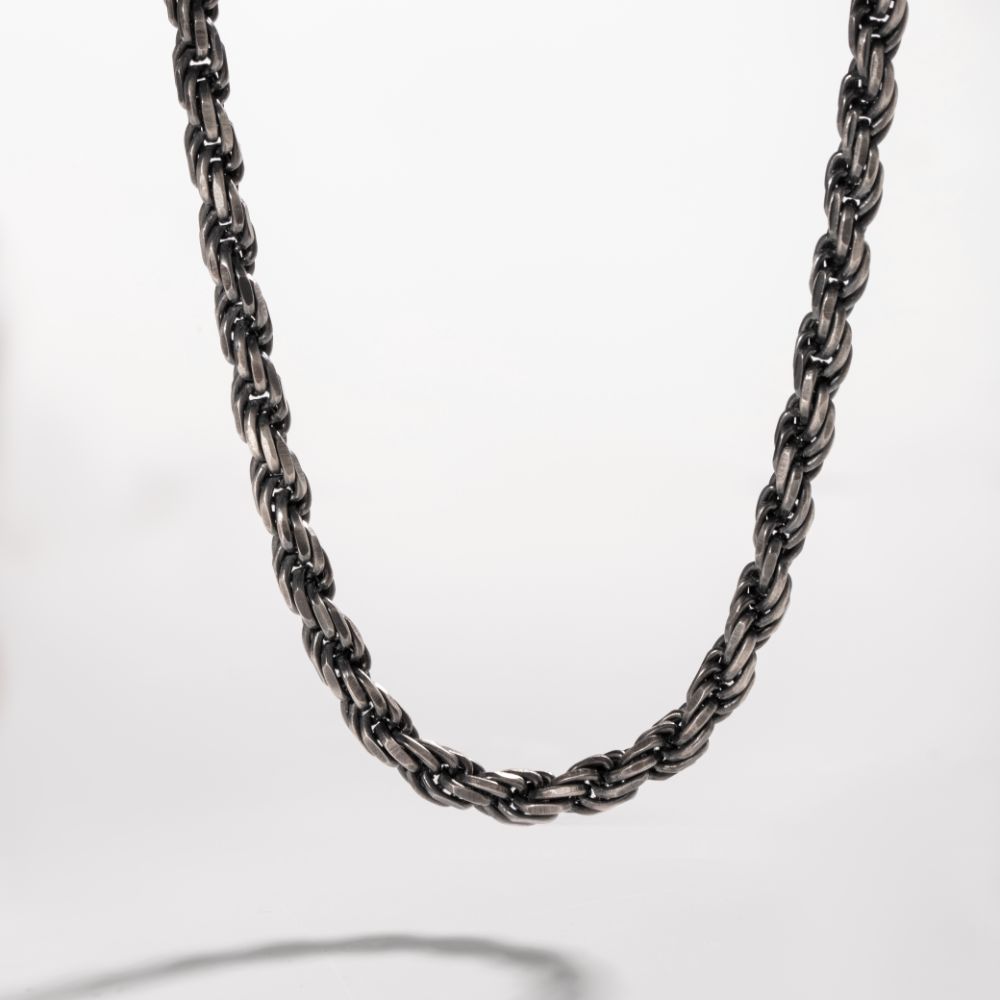 Αλυσίδα Rope Οξειδωμένο Ασήμι 925
