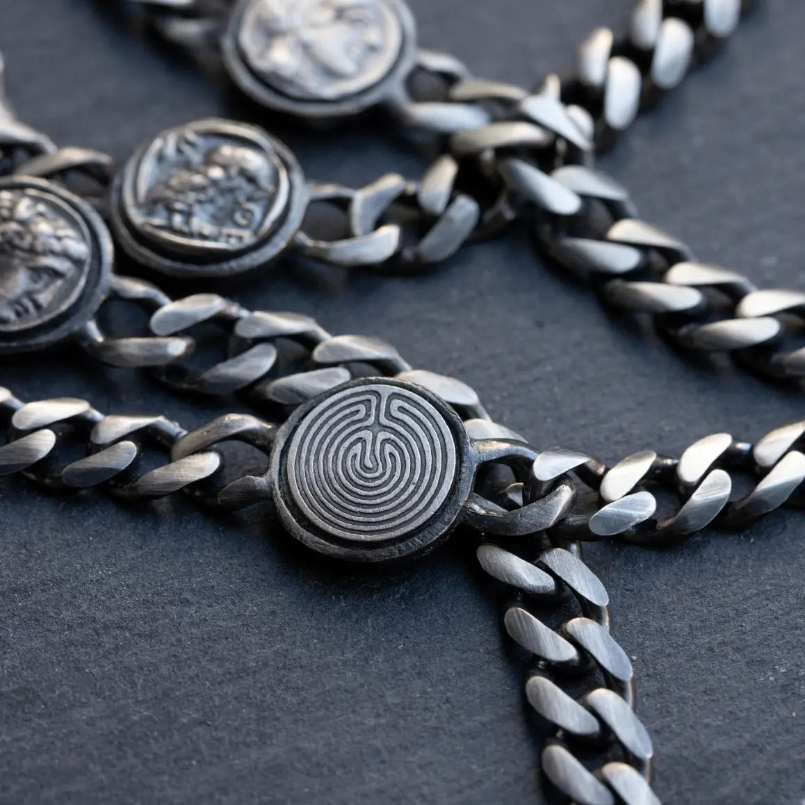 Labyrinth Bracelet Oxidized Silver 925