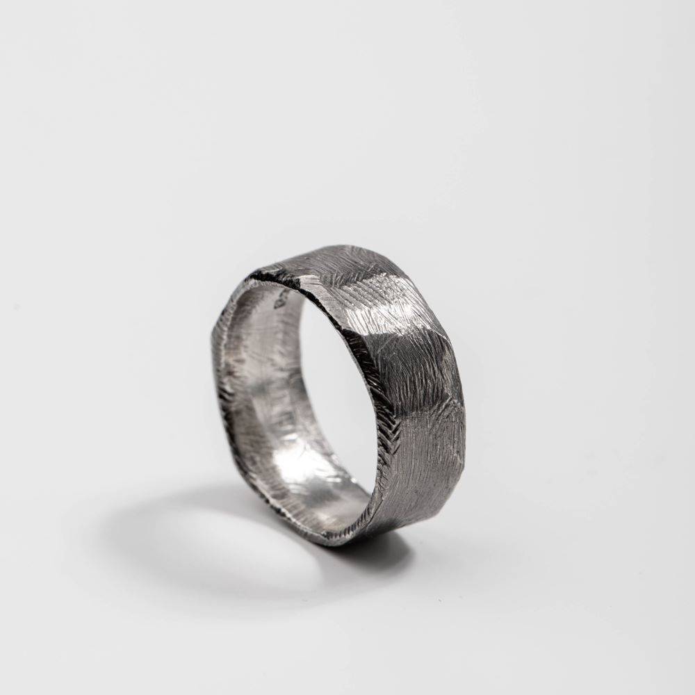 Wide Band Ring Oxidized Sterling Silver