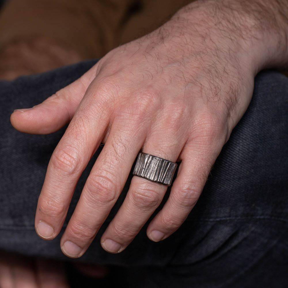 Wide Band Ring Oxidized Silver 925