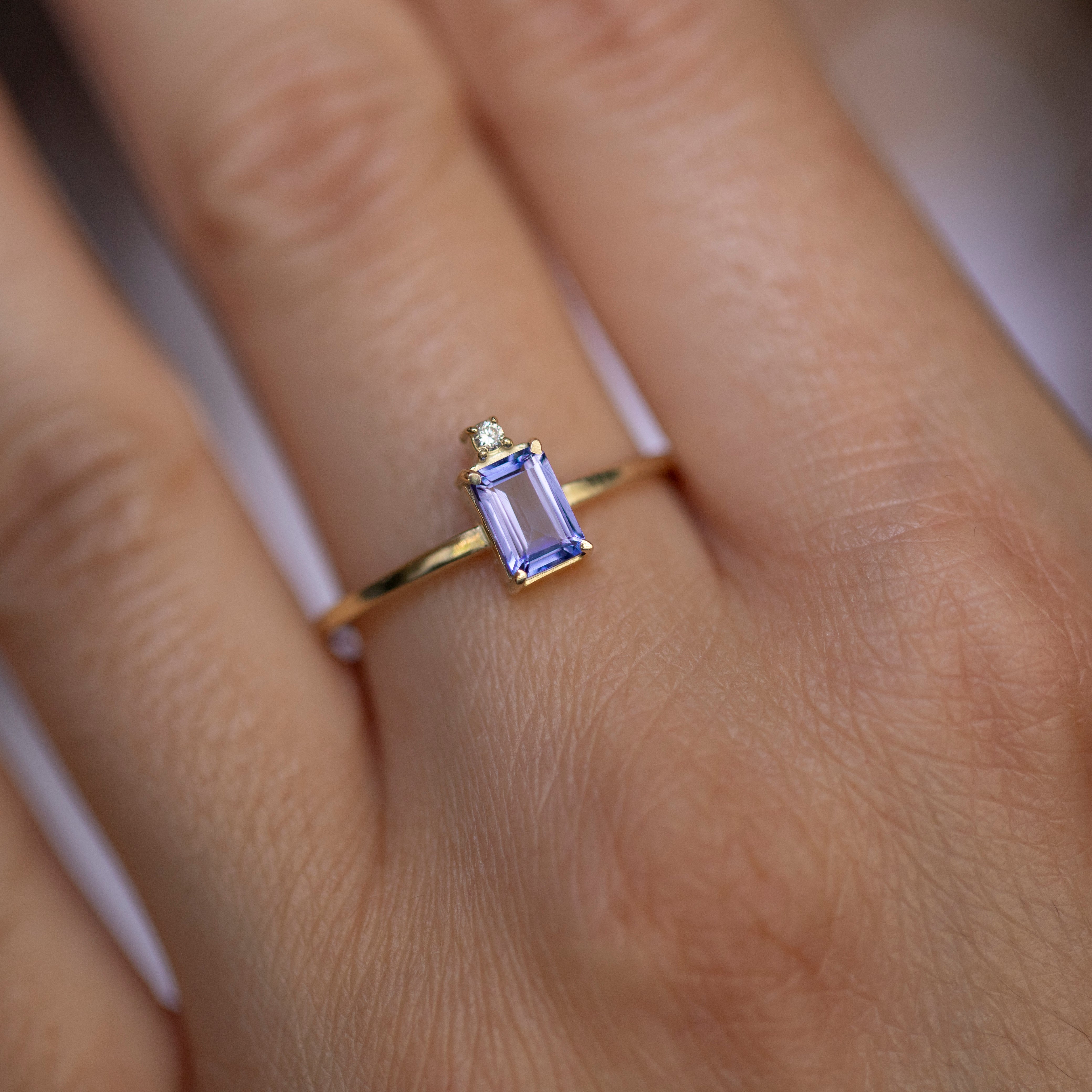 Engagement Ring Tanzanite 14K Gold