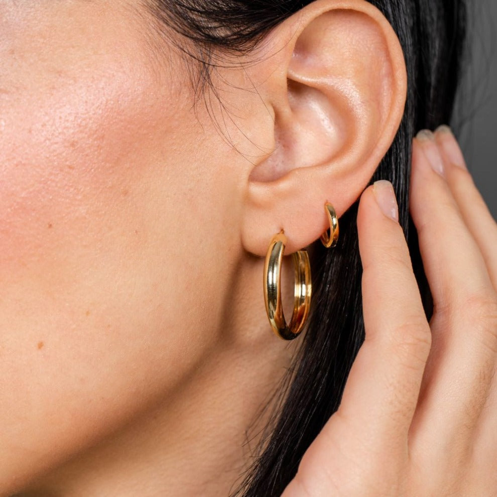 Medium Hoop Earrings 14K Gold