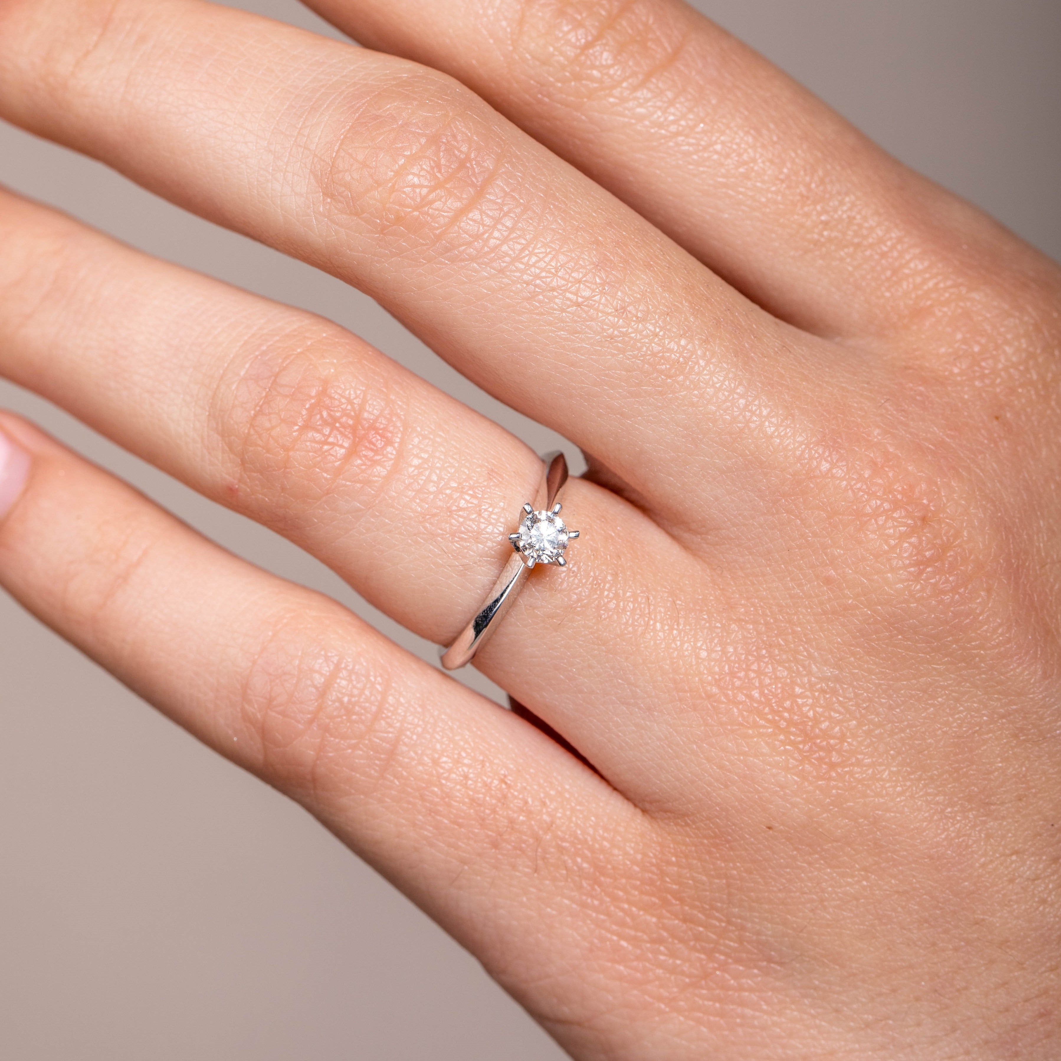 Engagement Diamond 0.27ct Ring 18K White Gold