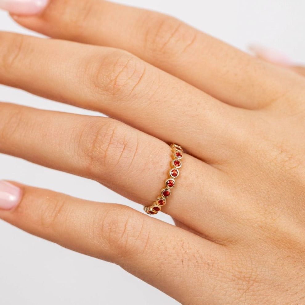 Eternity Ring with Orange Sapphires