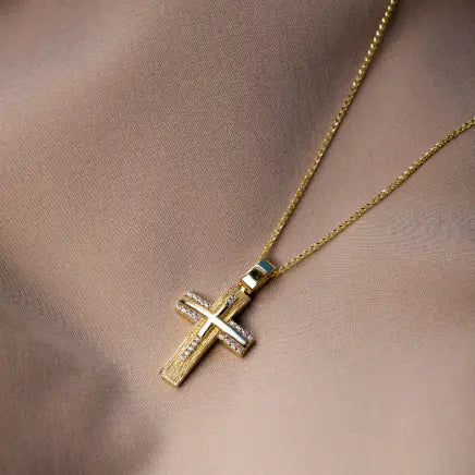 14K Gold Baptism Cross 14K with Chain