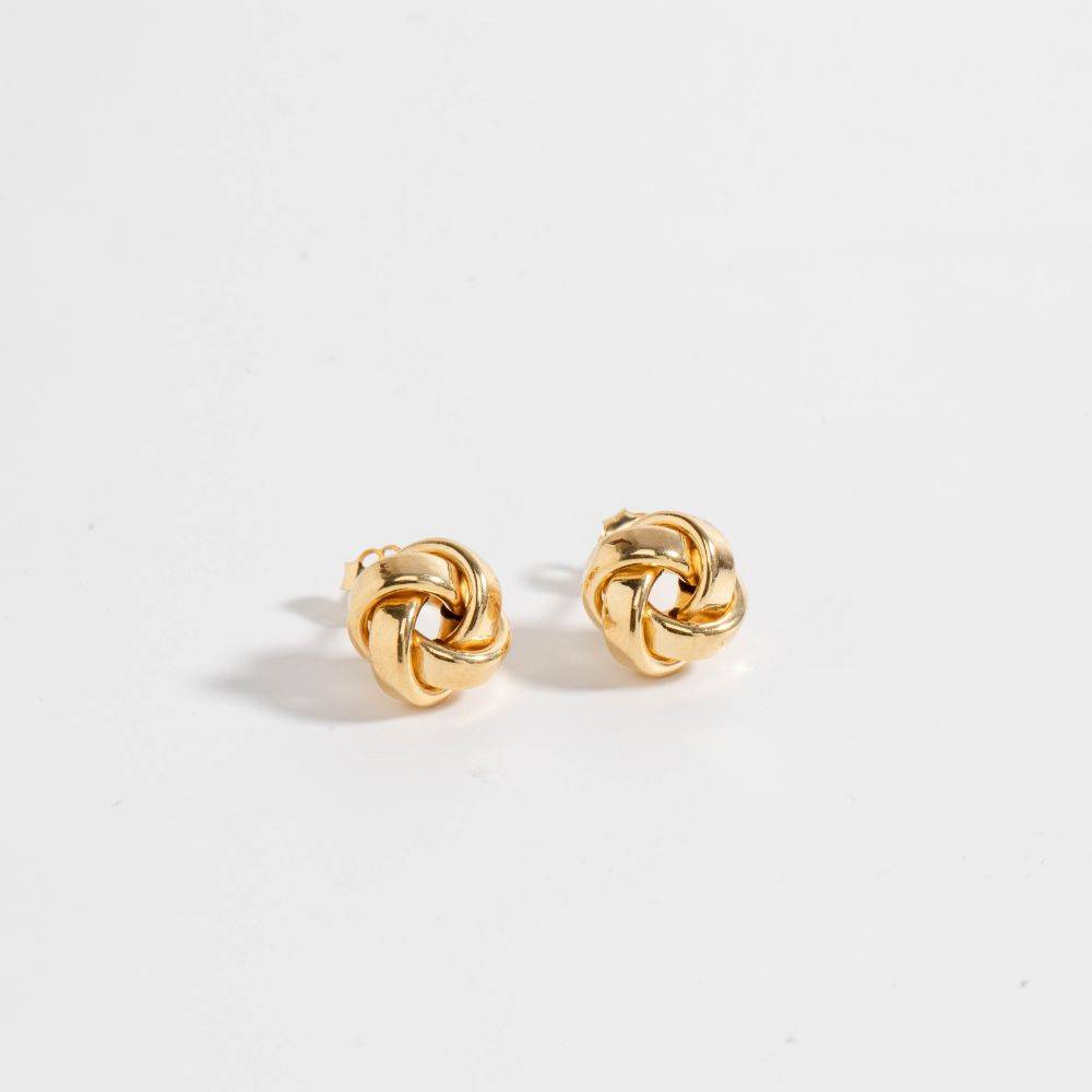 Knot Stud Earrings 14K Gold