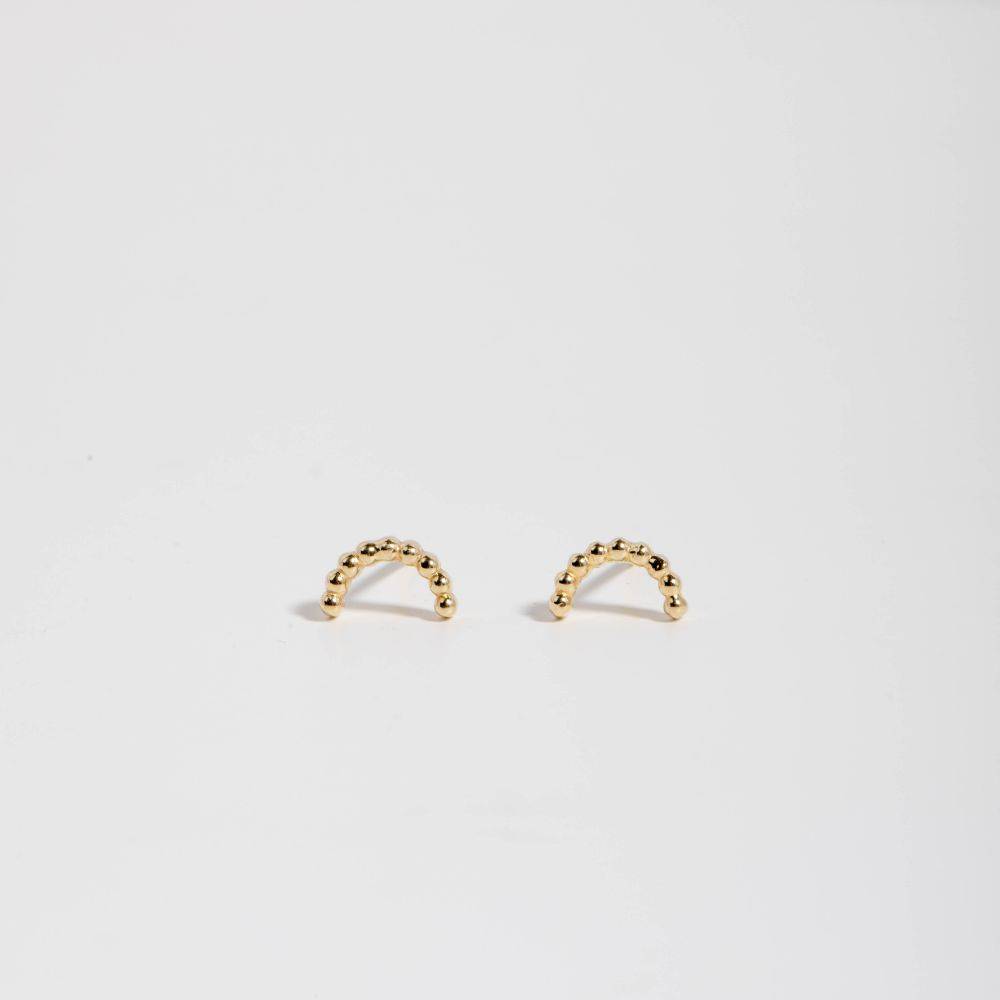 Rainbow Stud Earrings 14K Gold