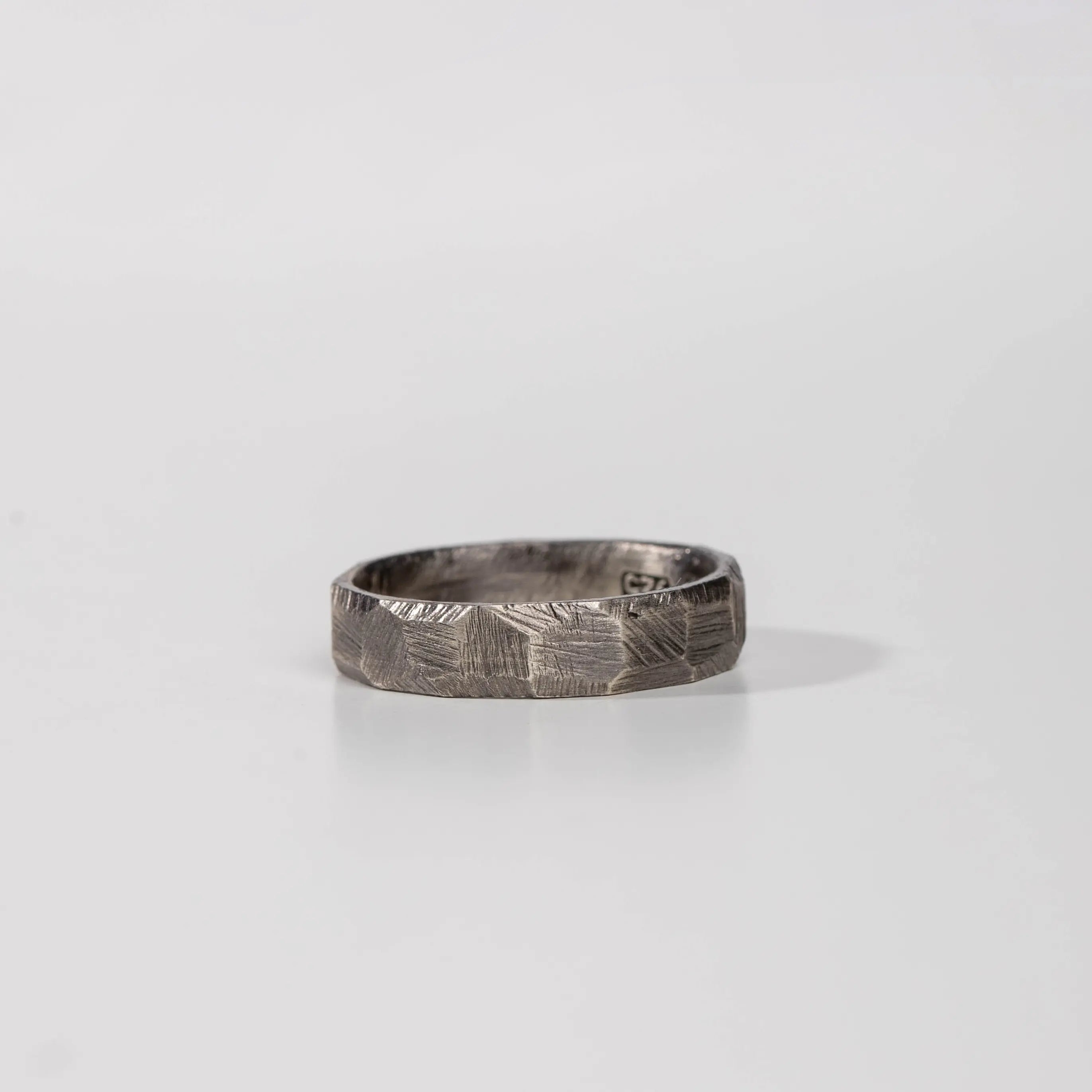 Faceted Band Ring Oxidized Silver