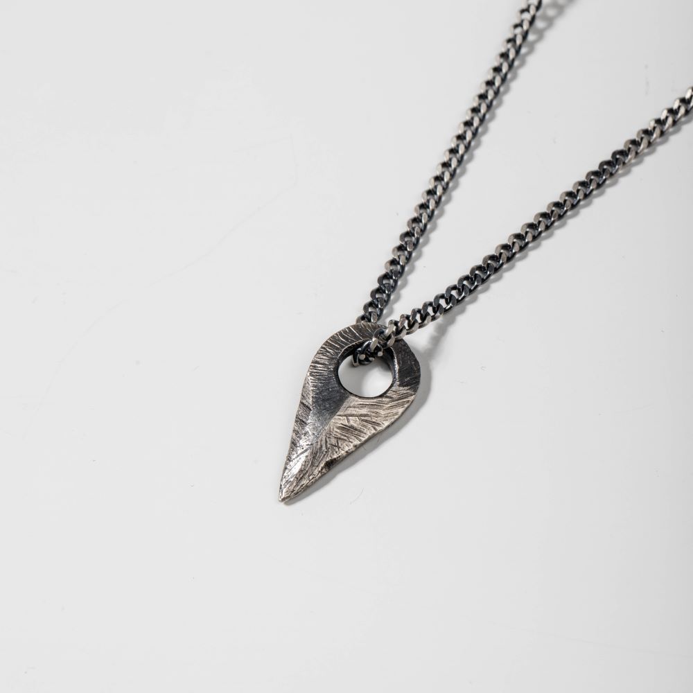 Viking Arrow Necklace Oxidized Sterling Silver