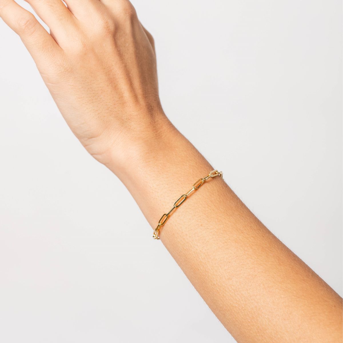 Paperclip Chain Bracelet 14K Gold