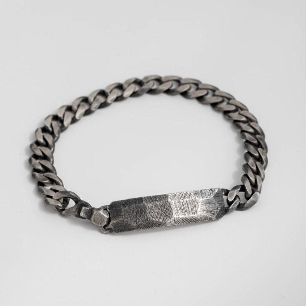 Men's Silver Bracelet Cuban Link Chain Personalized