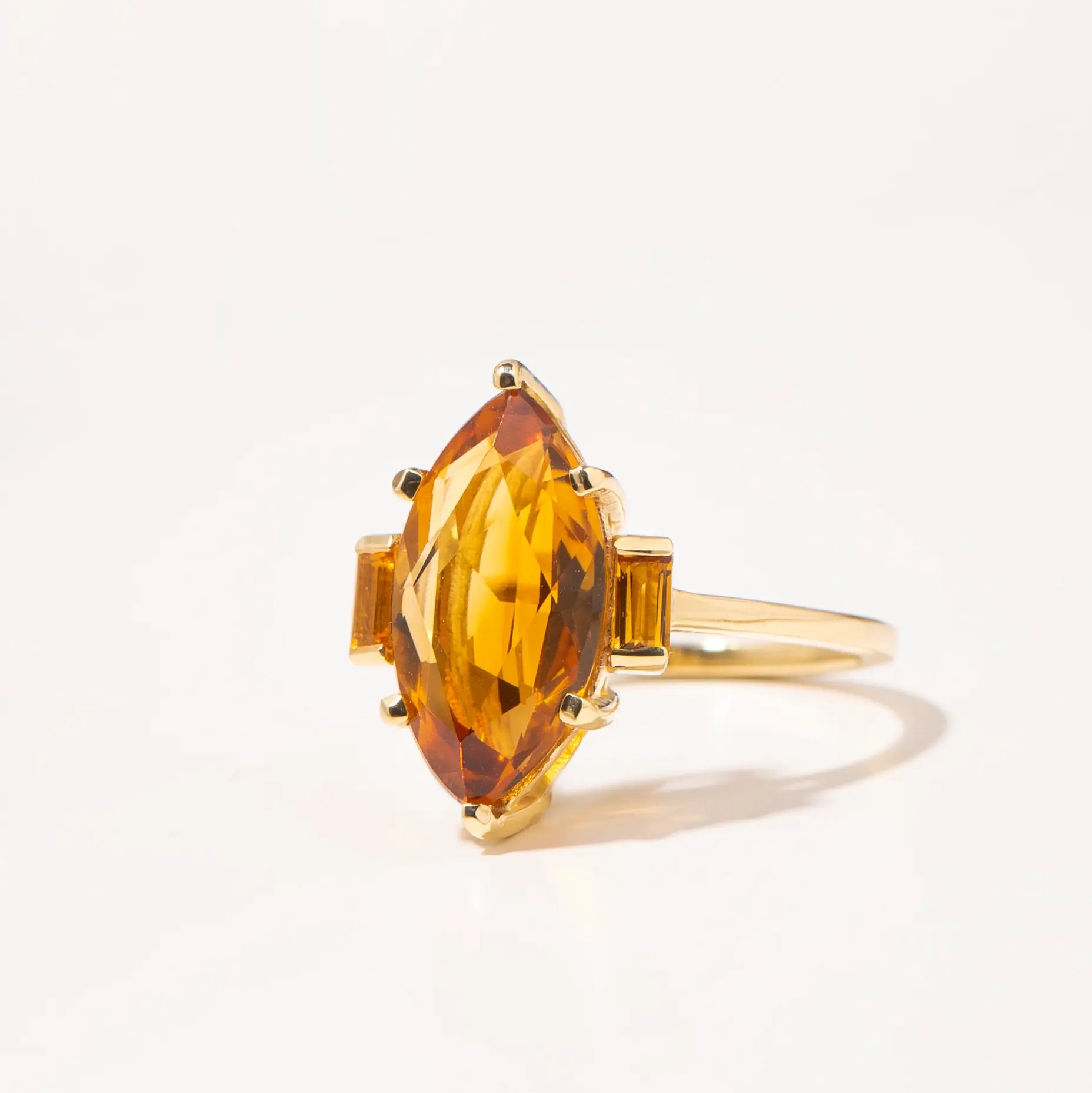 Citrine Engagement Ring 14K Gold