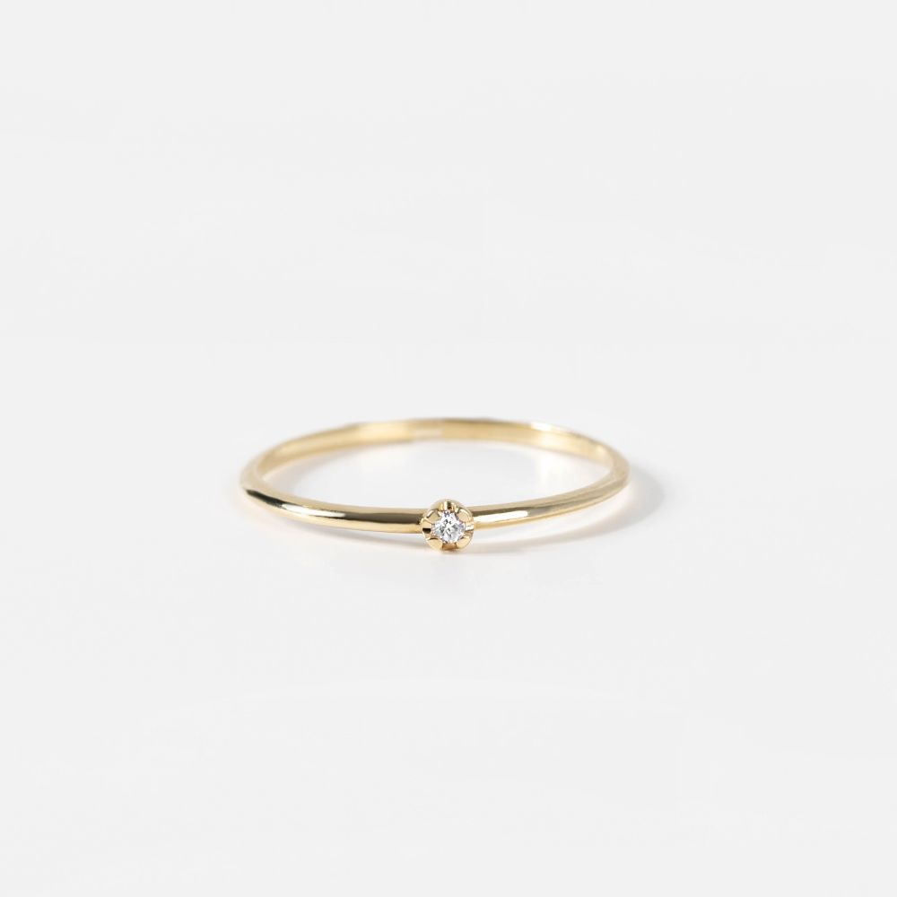 14K Gold Solitaire Diamond Ring