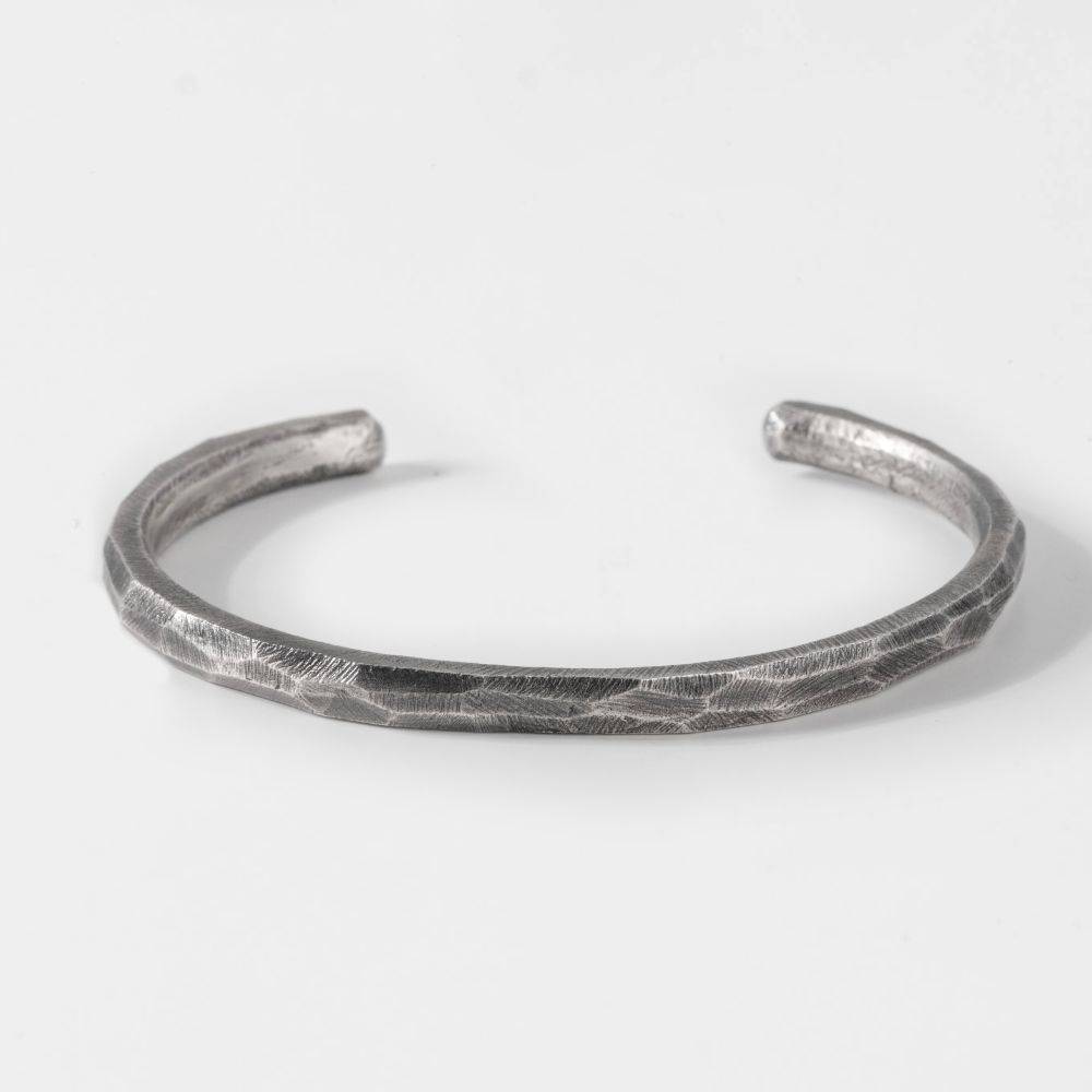 Faceted Cuff Bracelet Oxidized Silver