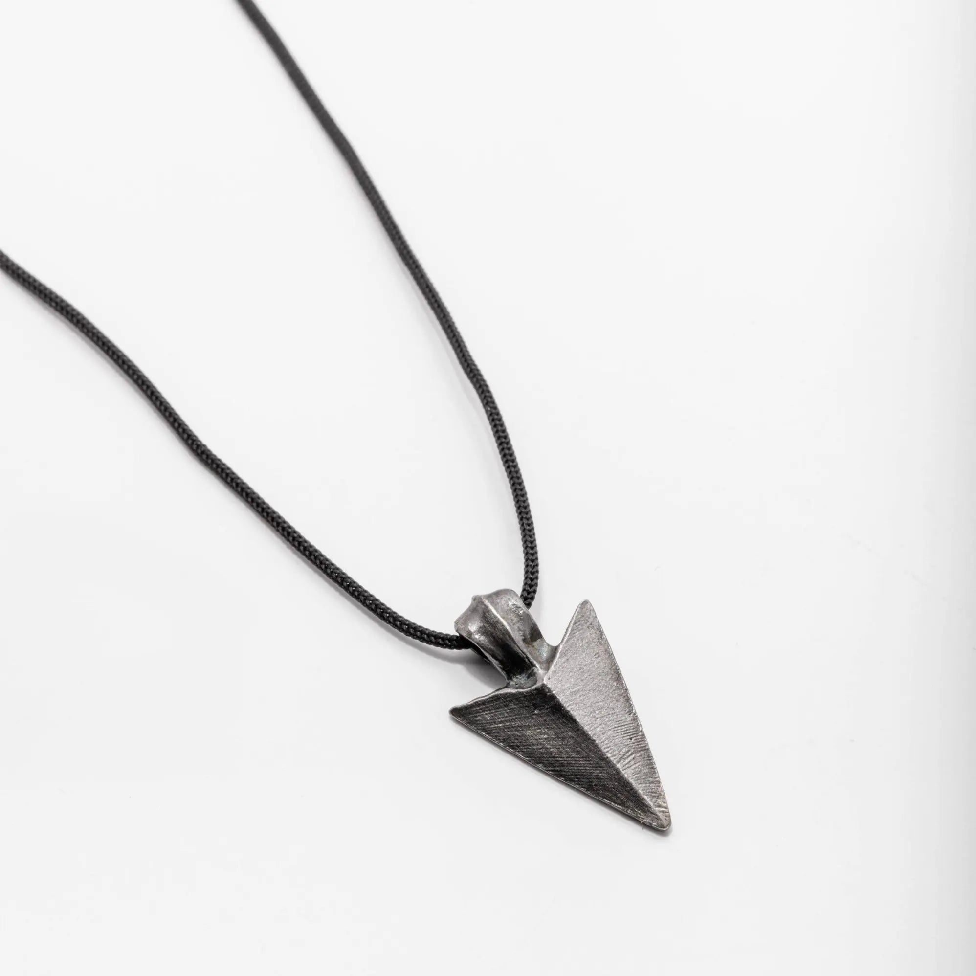 Arrowhead Pendant Necklace Oxidized Sterling