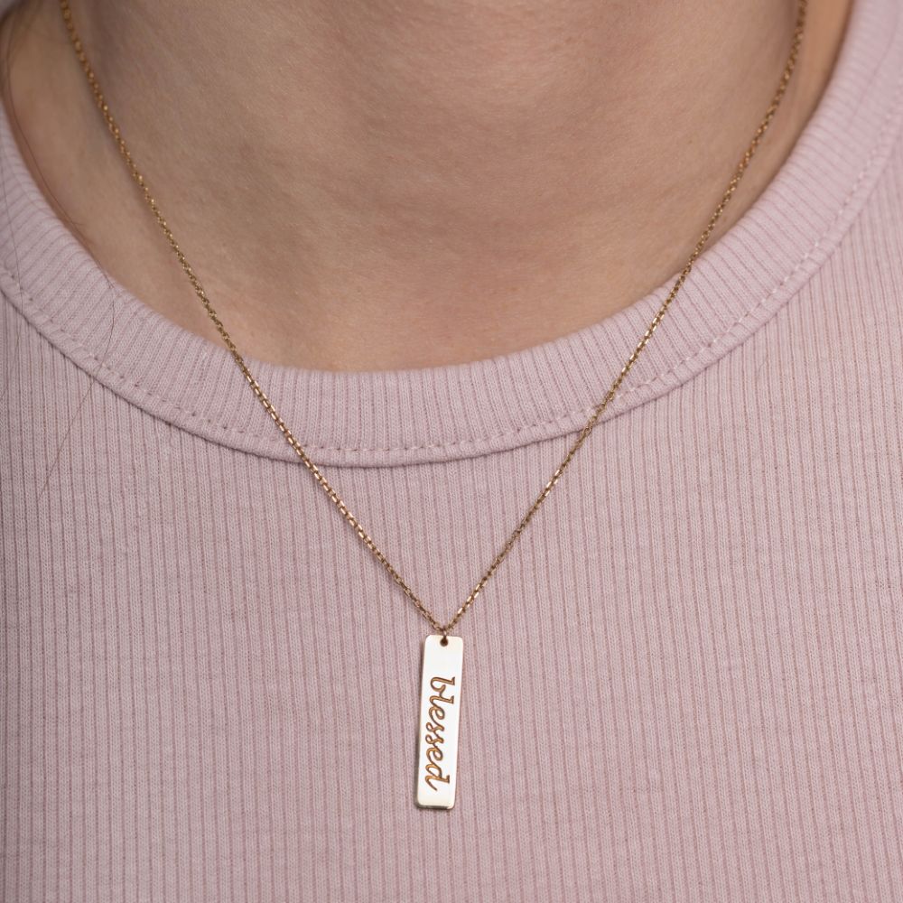 Personalized Bar Necklace Sterling Silver
