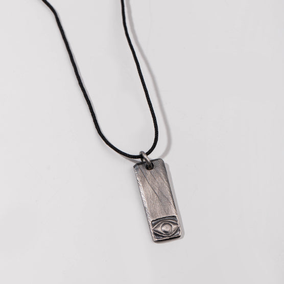 Κολιέ Μπάρα Μάτι Οξειδωμένο Ασήμι 925 