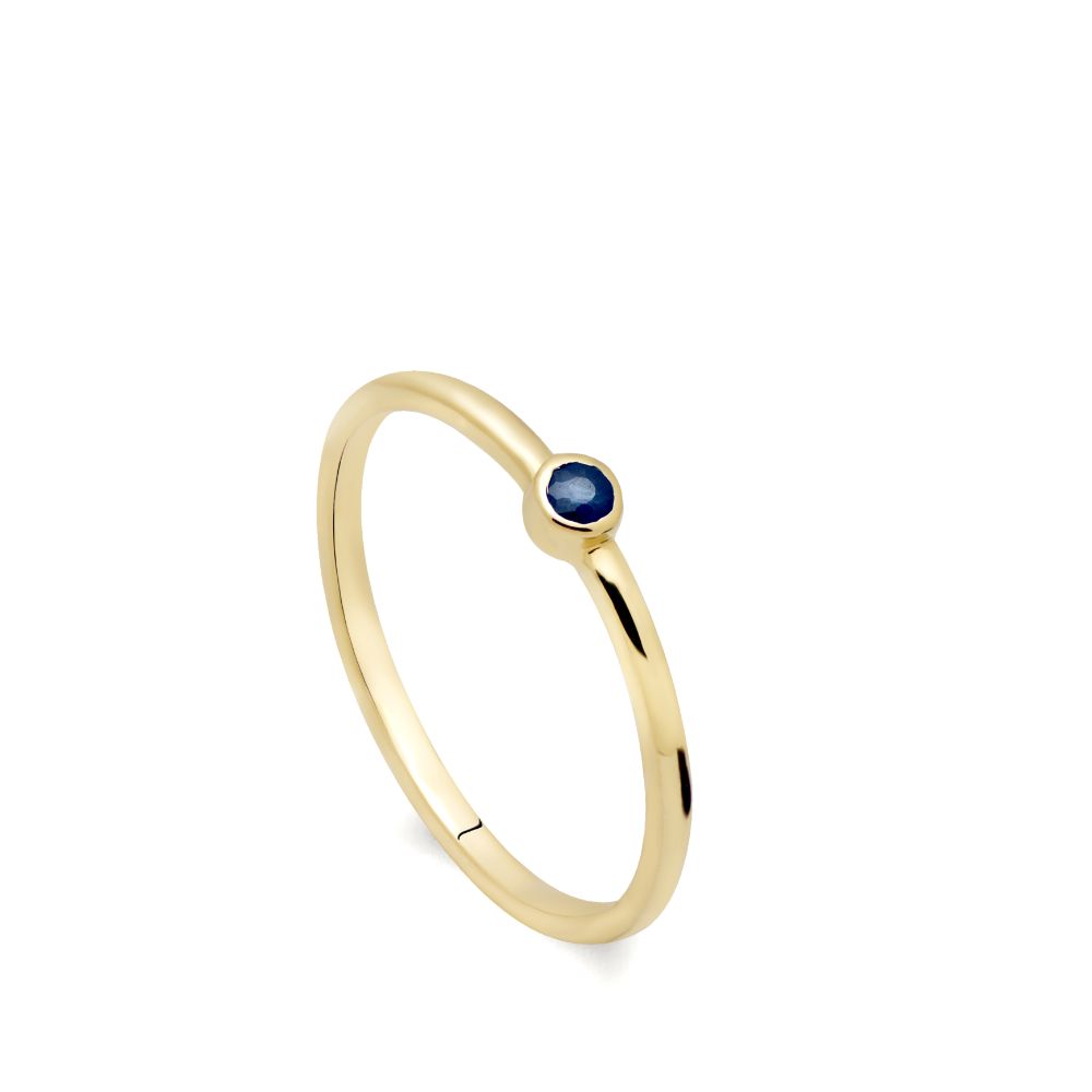 Sapphire Engagement Ring 14K Solid Gold