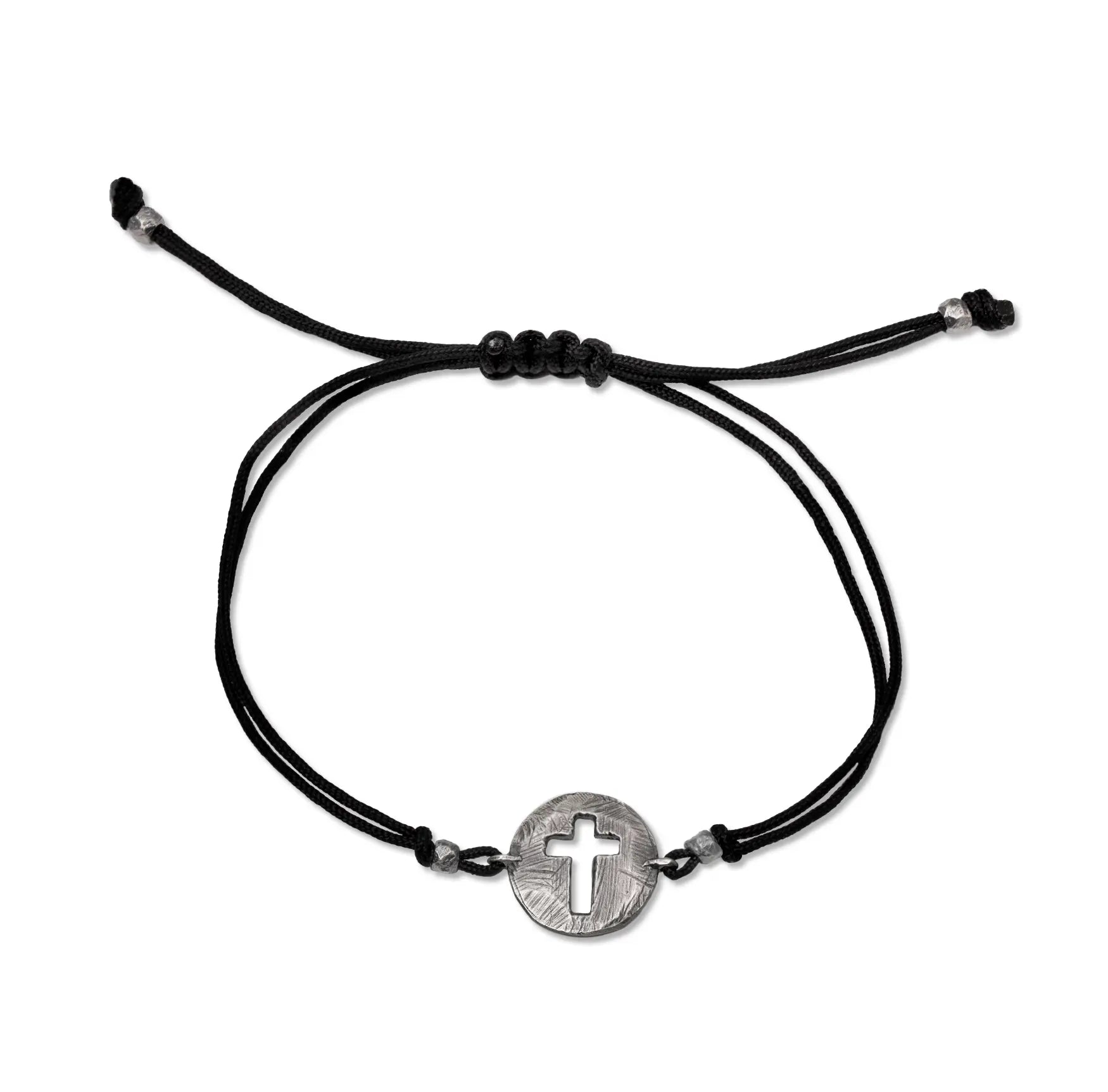 Cross Bracelet Oval Oxidized Silver 925