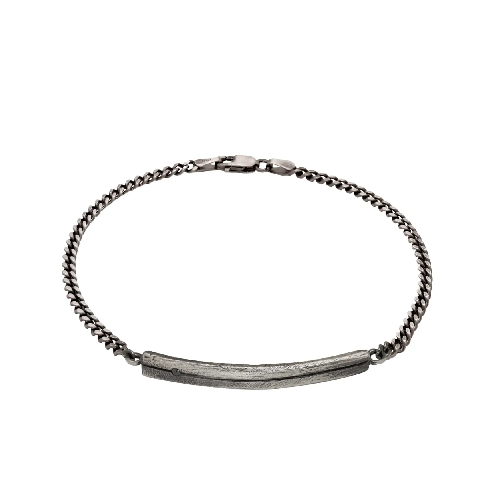 Bar Bracelet Oxidized Silver 925 Black Diamond