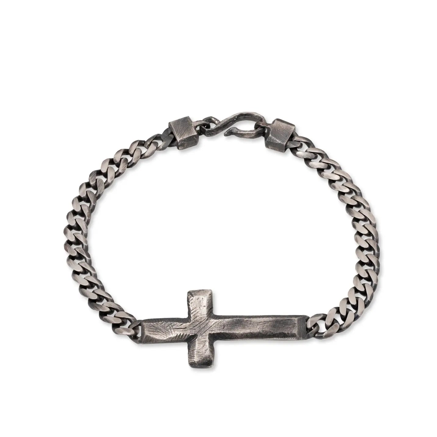 Cross Bracelet Oxidized Silver 925 – Handcrafted 925 Silver