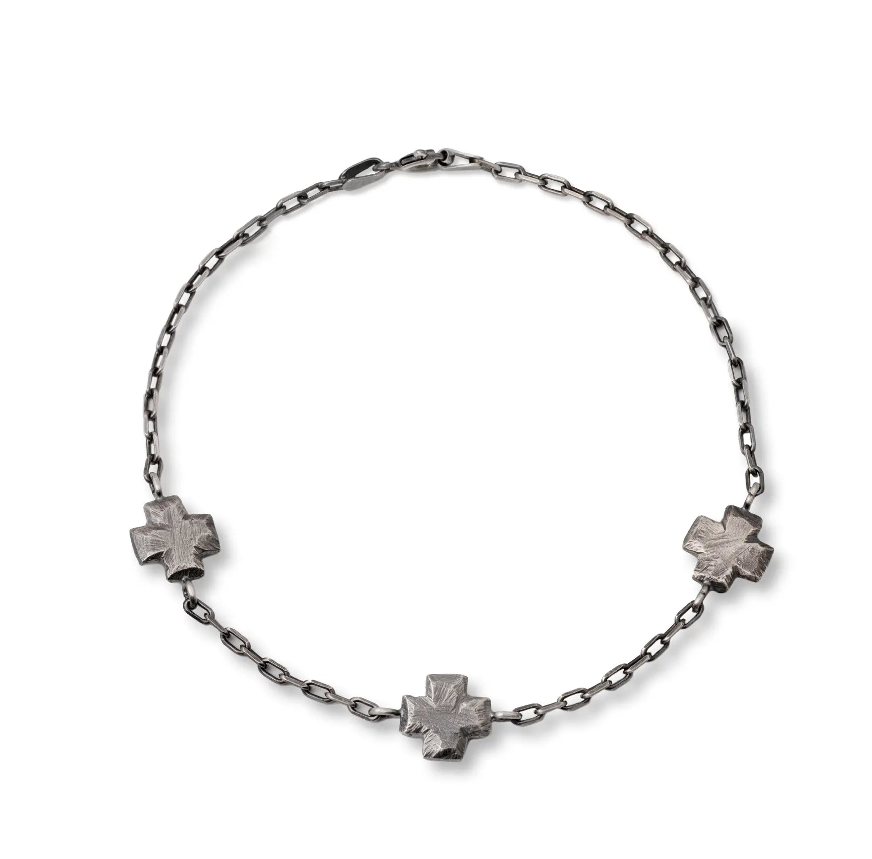 Βραχιόλι Σταυρός Οξειδωμένο Ασήμι 925