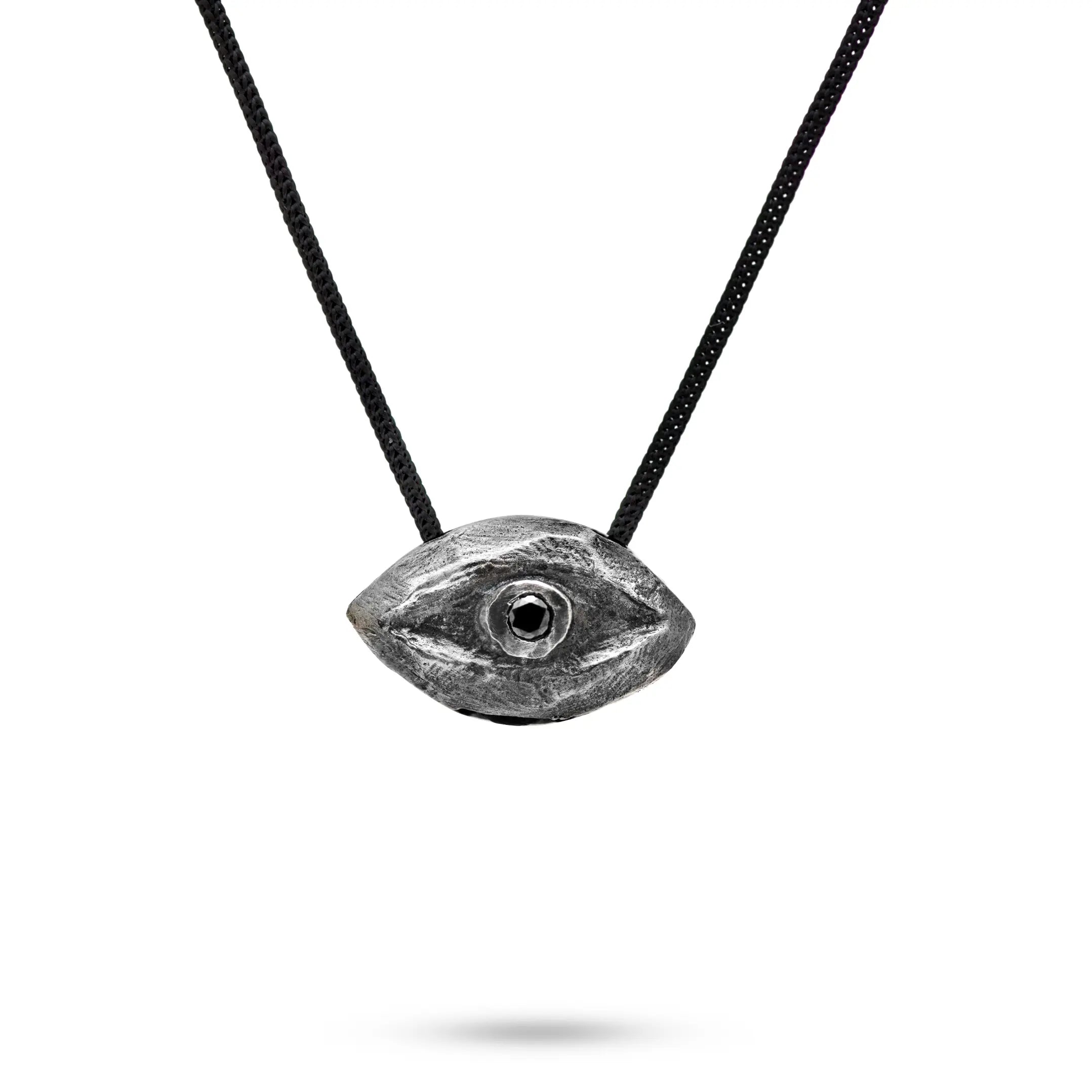 Evil Eye Necklace Oxidized Silver 925