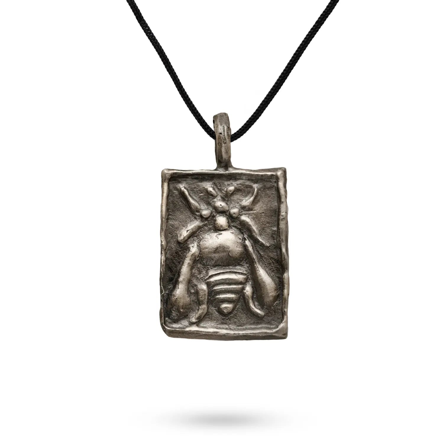 Ancient Greek Bee Necklace Oxidized Silver 925