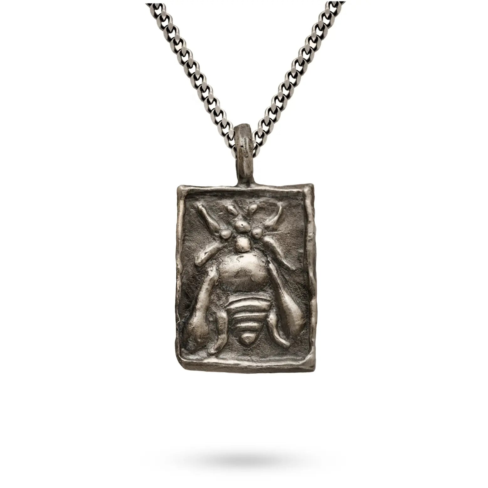 Ancient Greek Bee Necklace Oxidized Silver 925