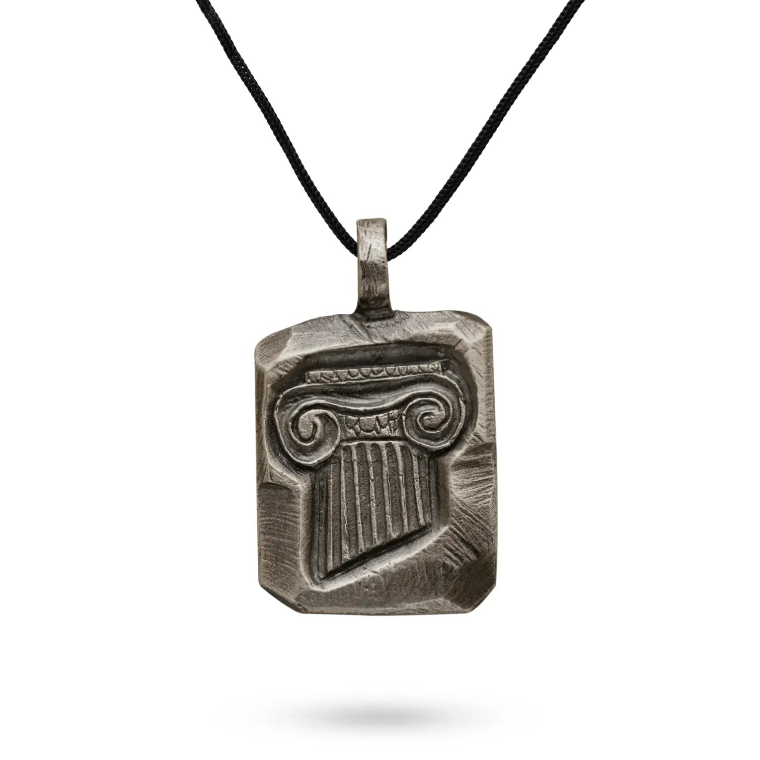 Ancient Greek Column Necklace Oxidized Silver 925