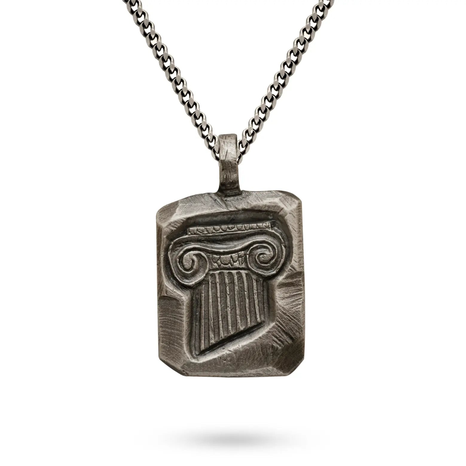 Ancient Greek Column Necklace Oxidized Silver 925