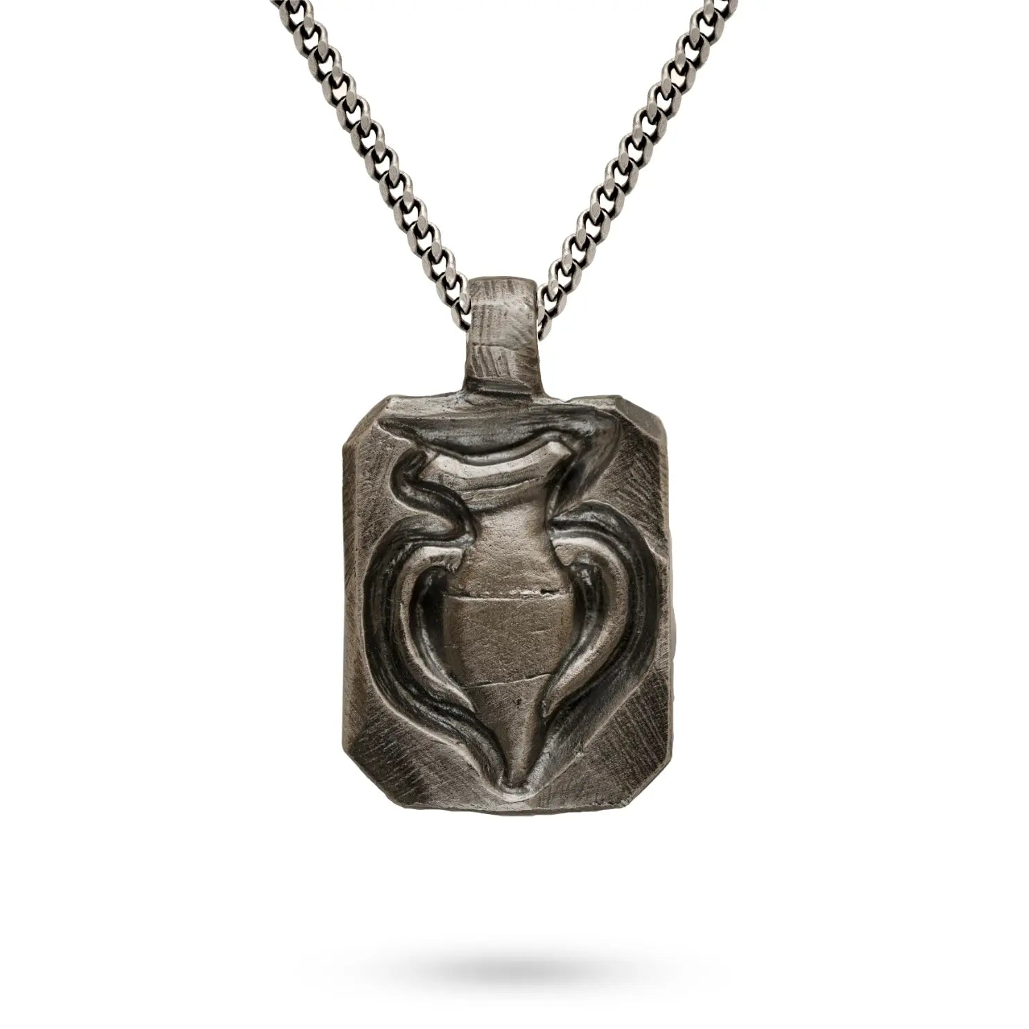 Ancient Greek Amphora Necklace Oxidized Silver 925