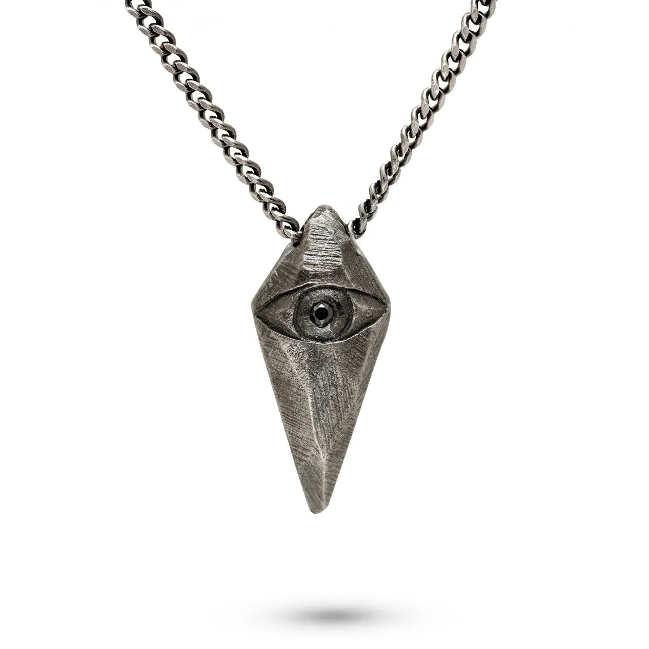 Evil Eye Necklace Oxidized Silver 925 Black Diamond