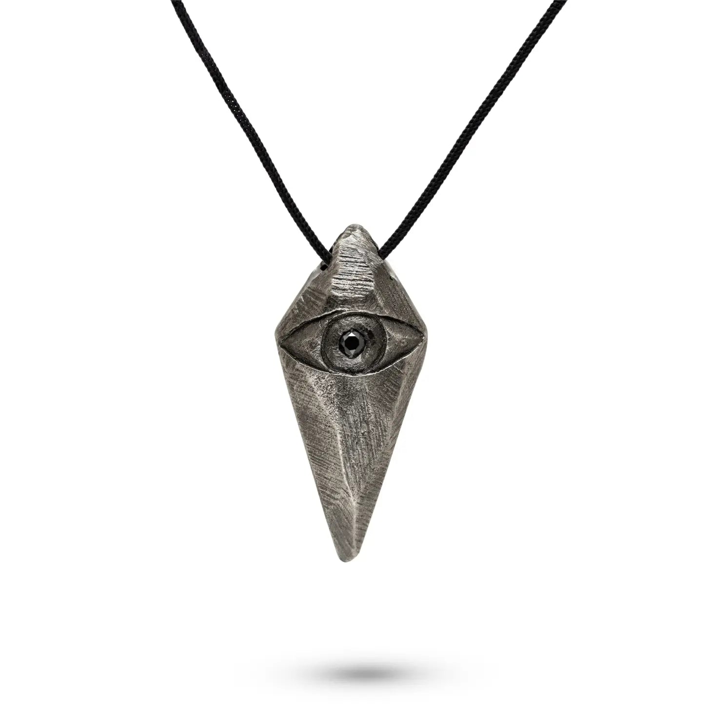 Evil Eye Necklace Oxidized Silver 925 Black Diamond