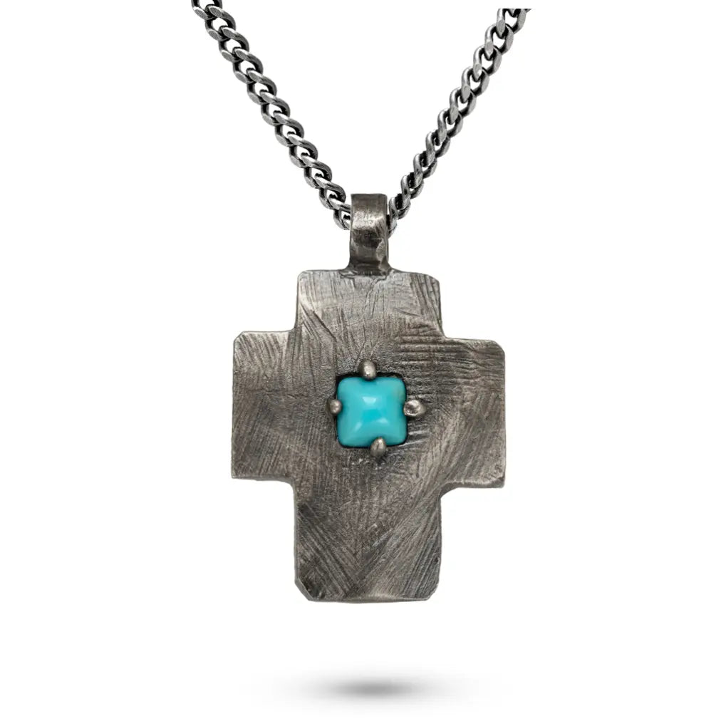 Turquoise Cross Pendant Silver 925