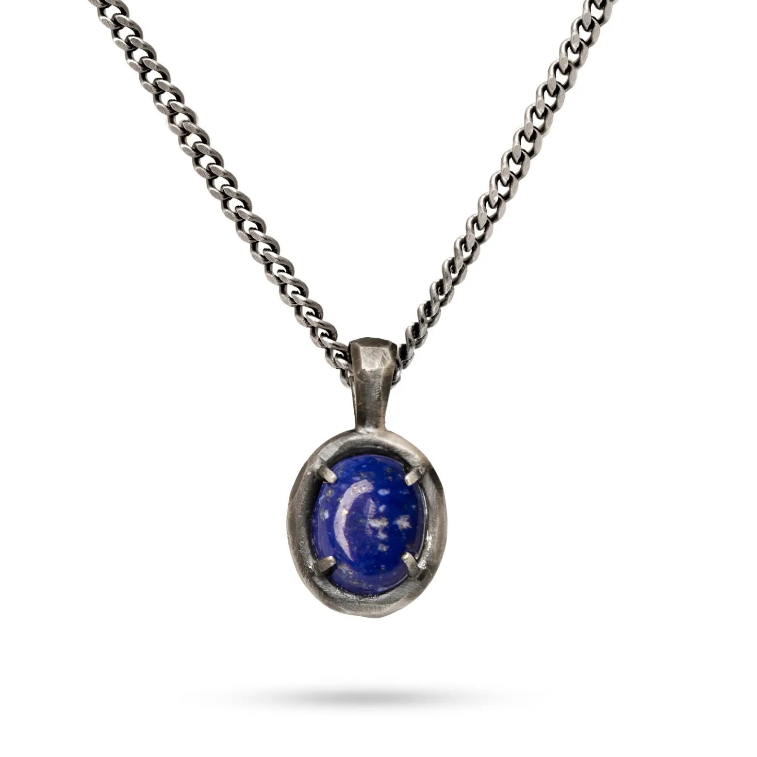 Lapis Lazuli Necklace Oxidized Silver 925