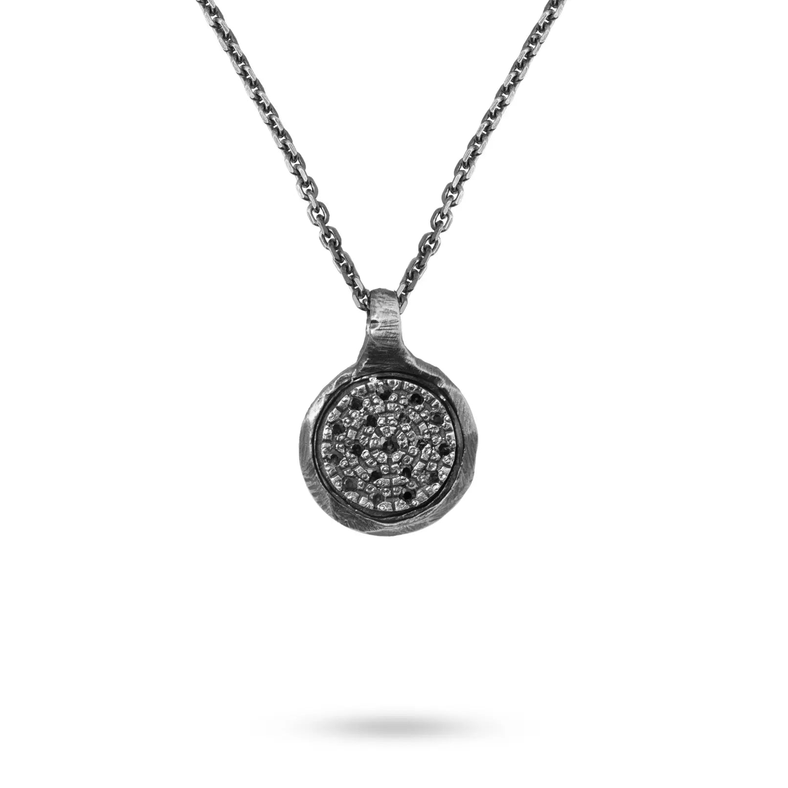 Black Diamond Necklace Sterling Silver