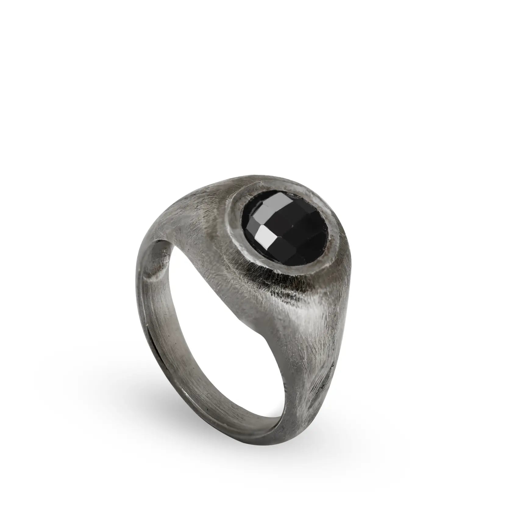 Black Onyx Ring Oxidized Silver 925