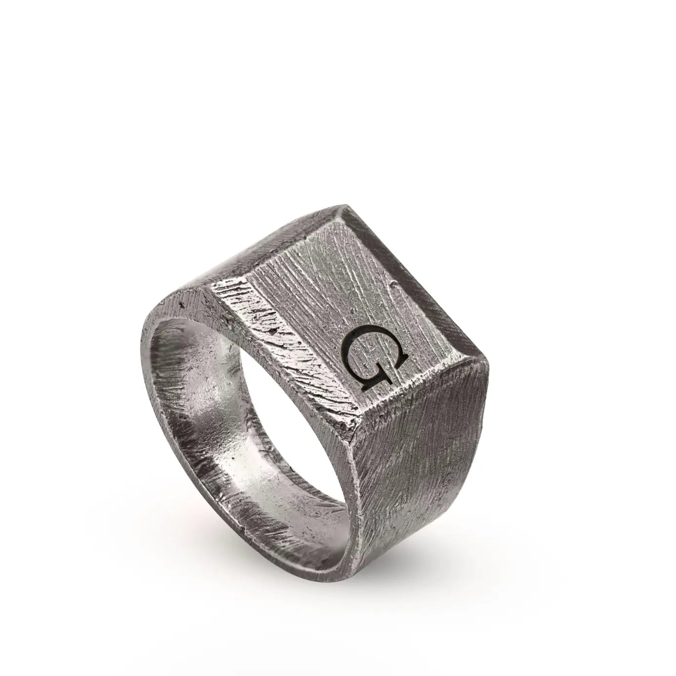 Flat Top Ring Oxidized Silver 925