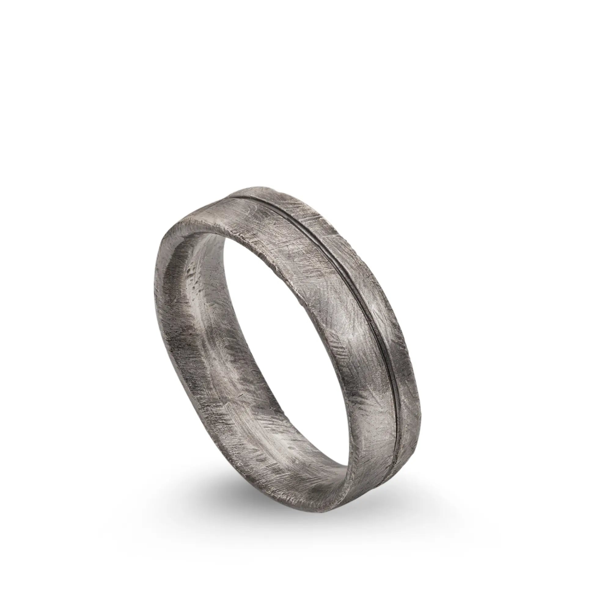 Band Ring Oxidized Silver 925