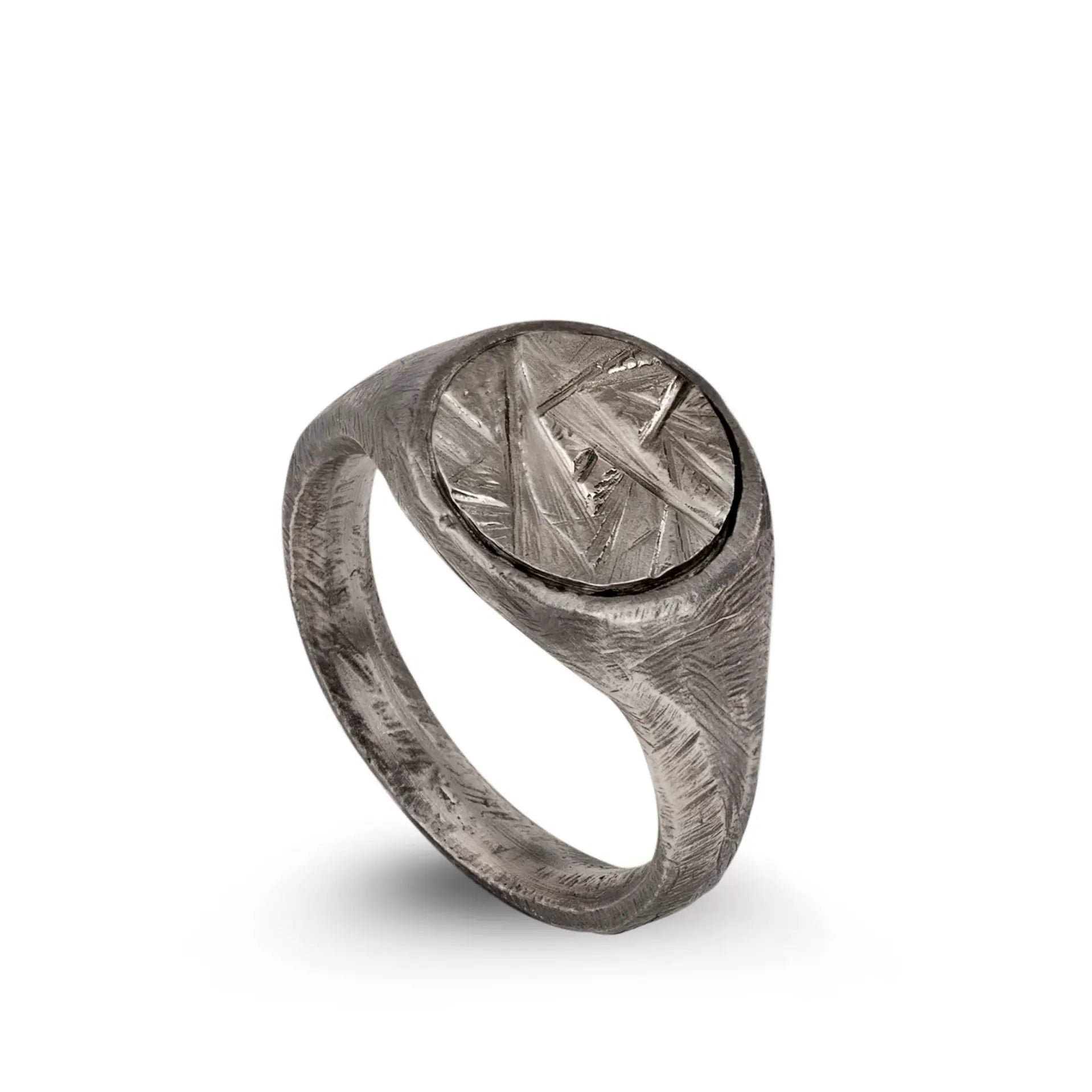 Flat Top Ring Oxidized Silver 925