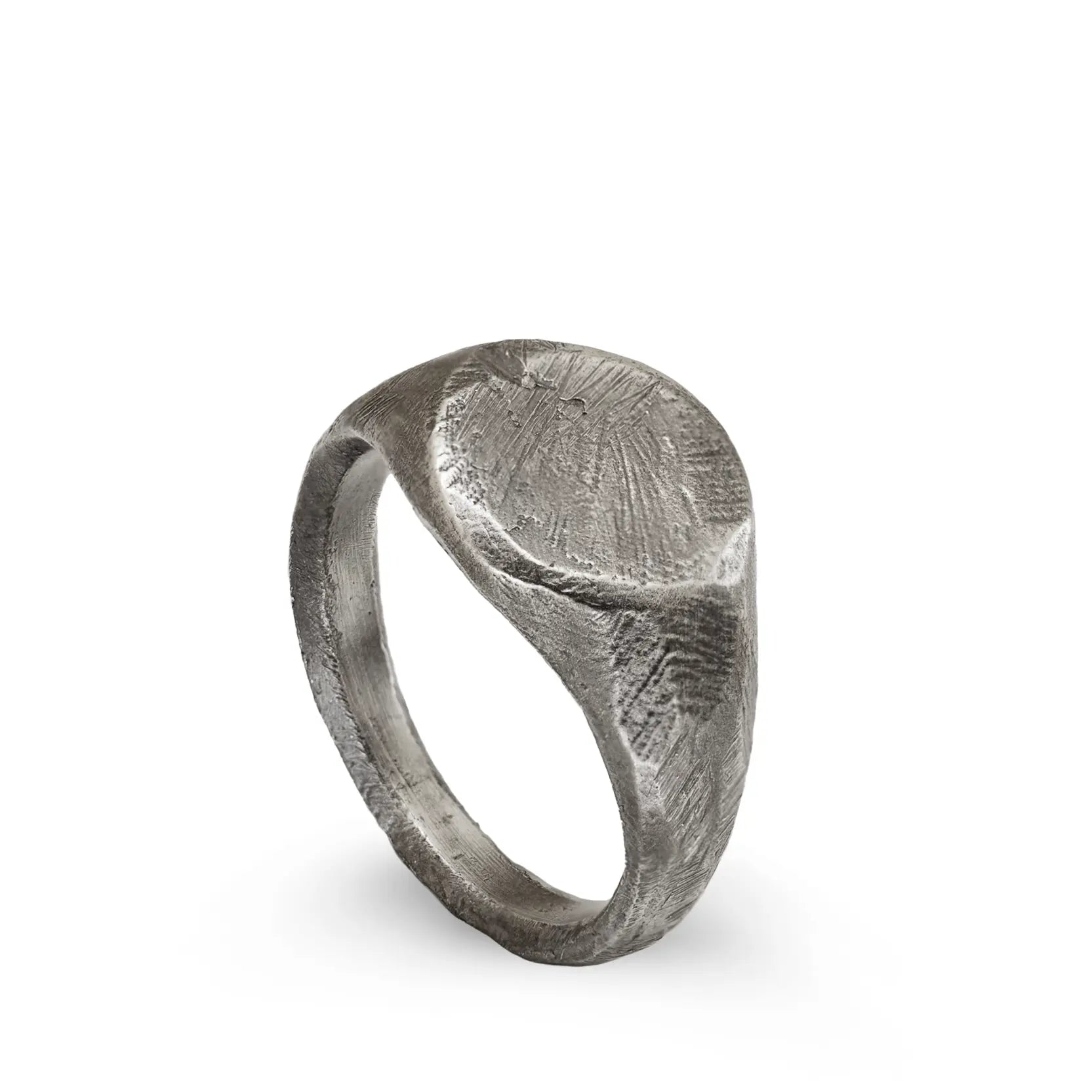 Round Ring Oxidized Silver 925