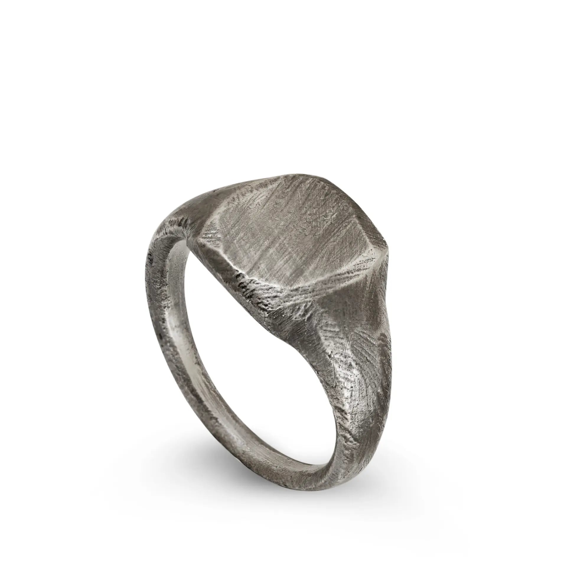 Square Ring Oxidized Silver 925