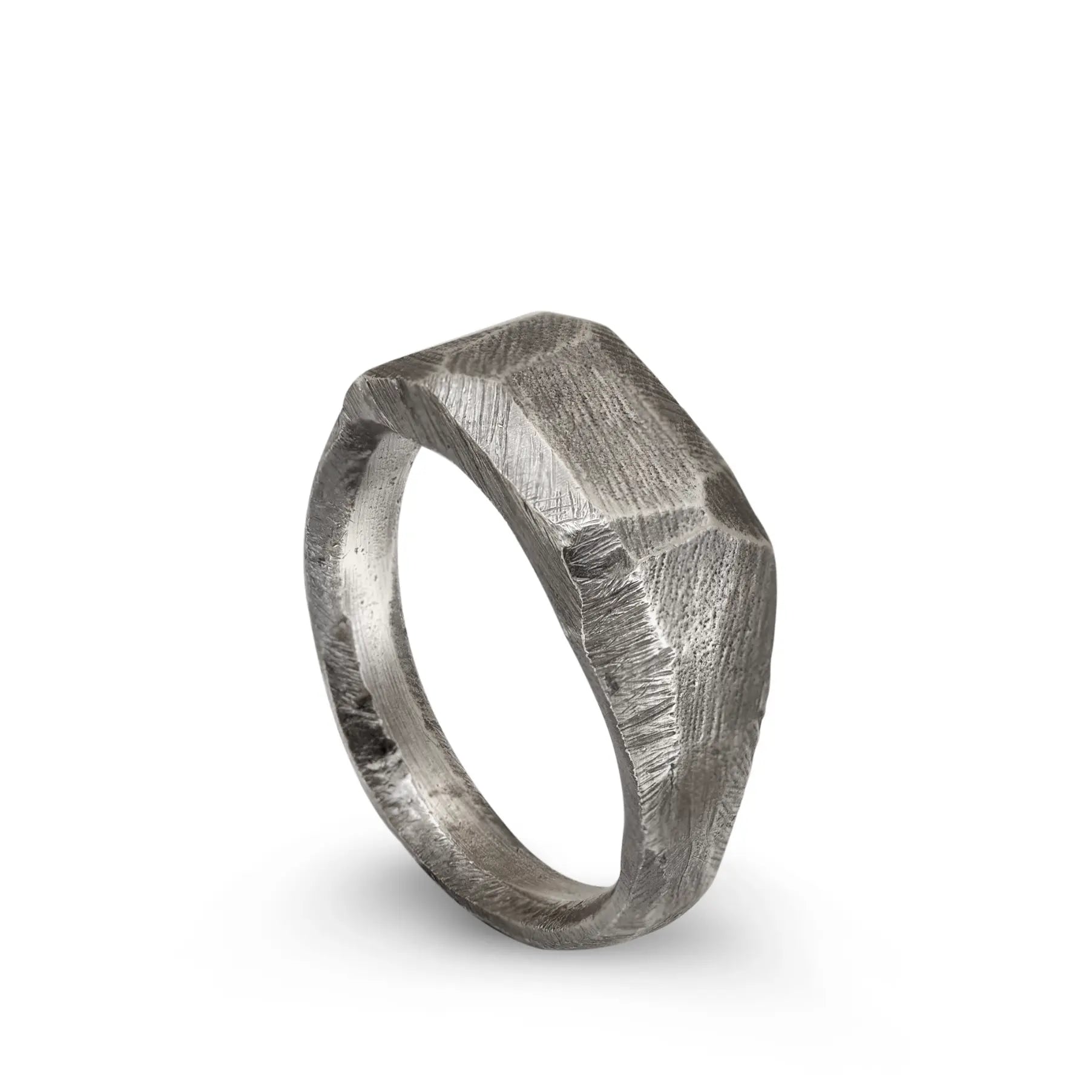 Rectangle Ring Oxidized Silver 925