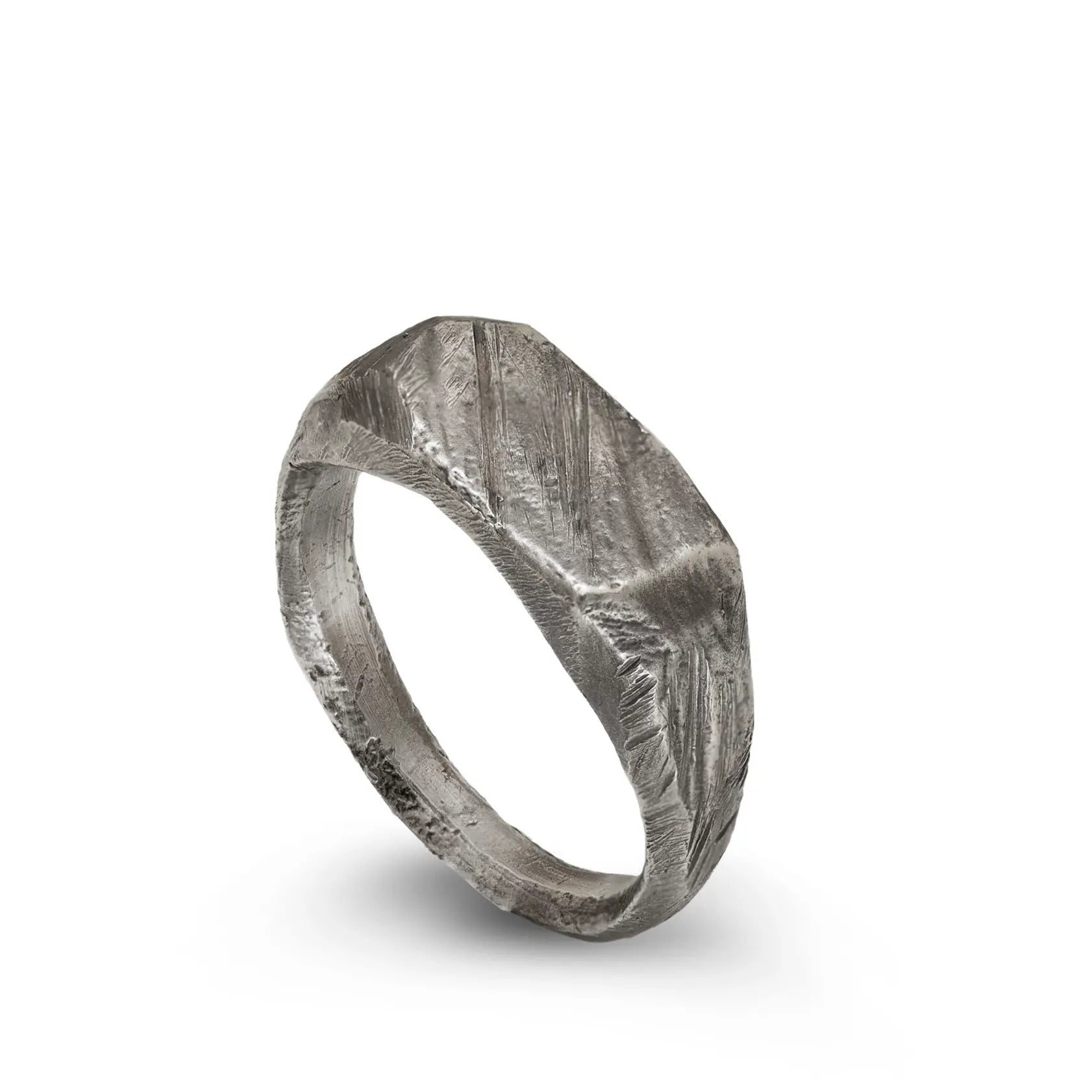 Rectangle Ring Oxidized Silver