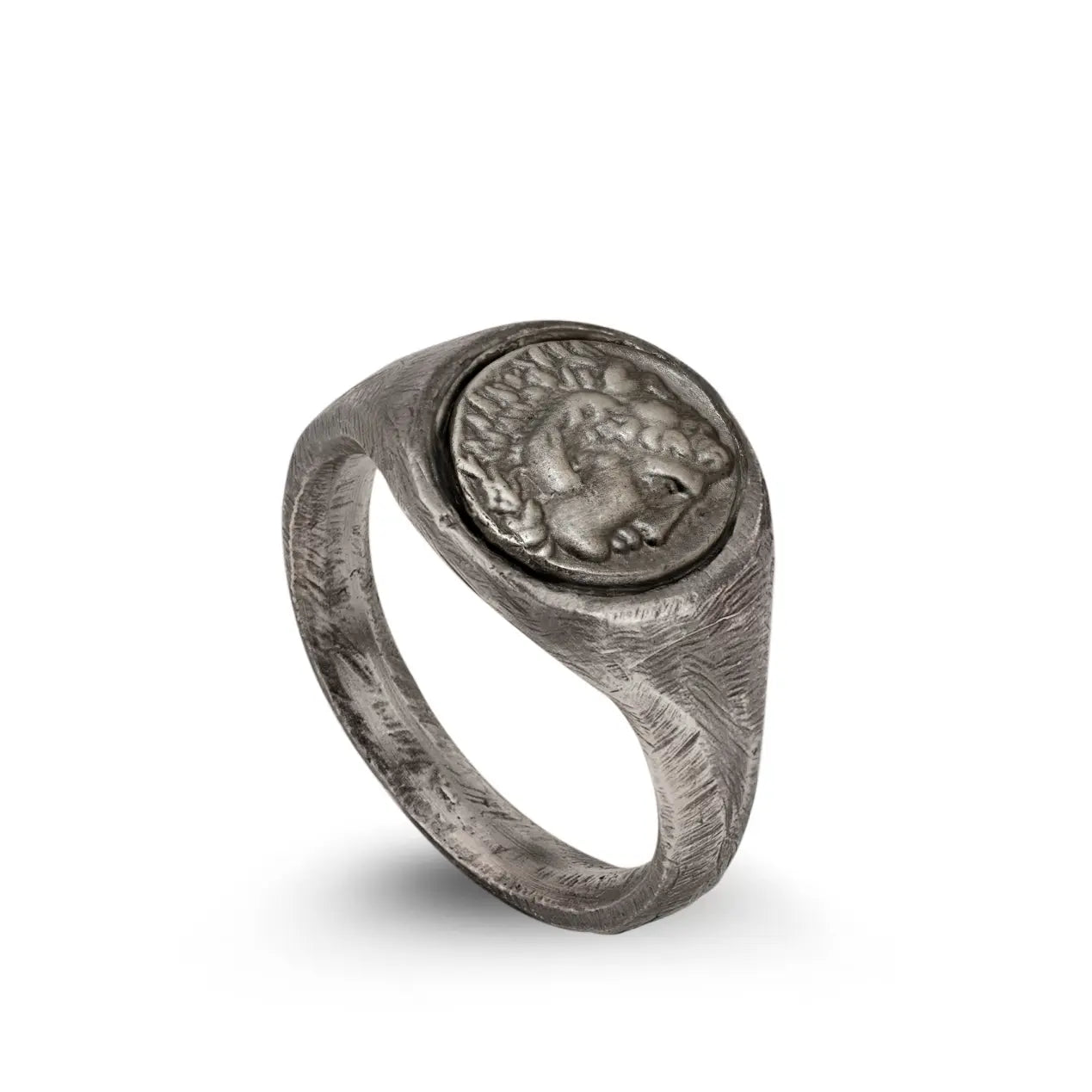 Alexander the Great Ring Oxidized Silver