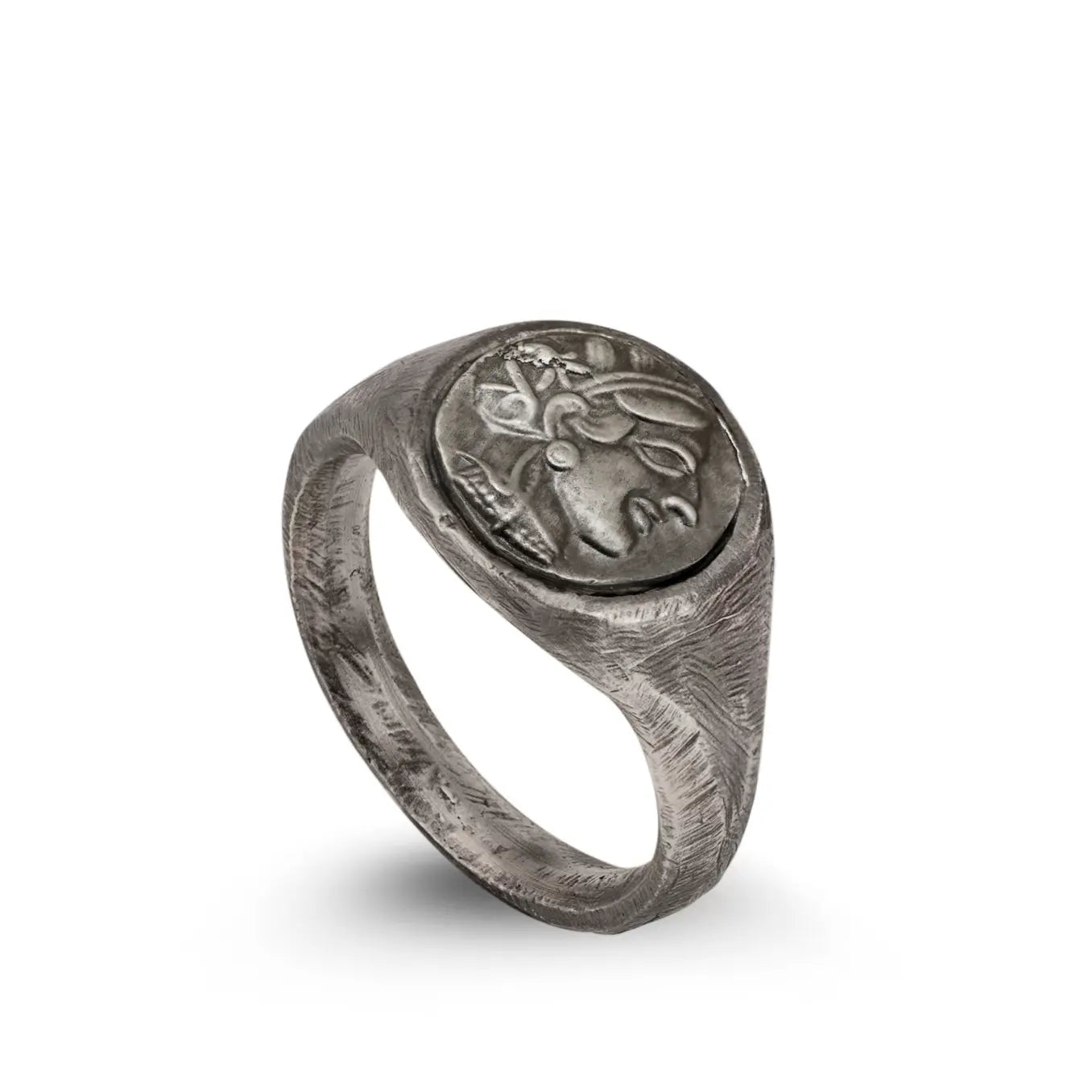 Greek Goddess Athena Ring Oxidized Silver