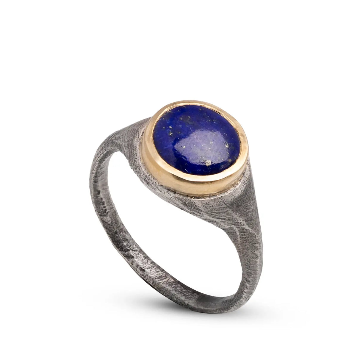 Lapis Lazuli Ring In Silver And 14K Gold