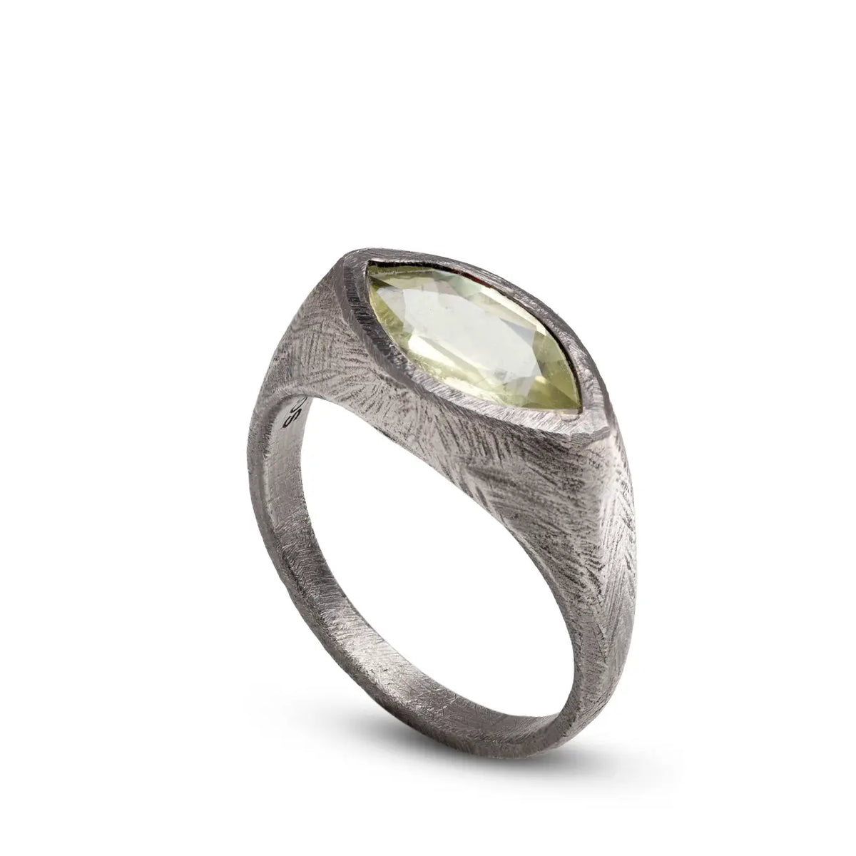 Χειροποίητο Δαχτυλίδι Με Lemon Quartz Από Οξειδωμένο Ασήμι 925